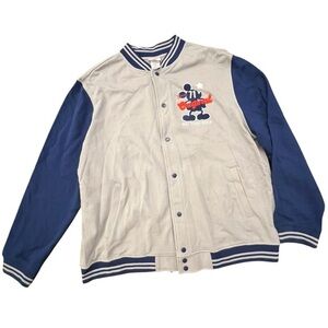 Disney Parks Mickey Mouse‎ WDW 1971 Letterman Jacket Mens XXL Gray Blue Varsity